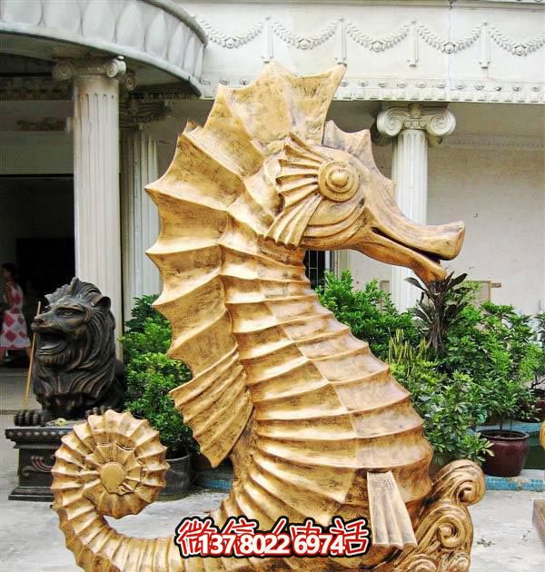 海馬玻璃鋼雕塑，創意林里擺放裝飾