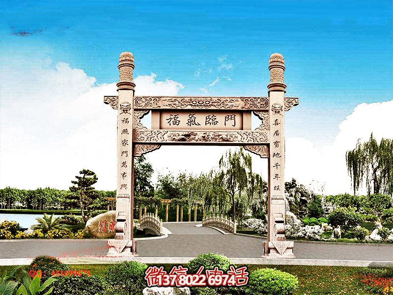 簡(jiǎn)易單門(mén)柱花崗巖門(mén)牌樓精美雕塑裝飾 簡(jiǎn)易單門(mén)柱花崗巖門(mén)牌樓精美雕塑裝飾