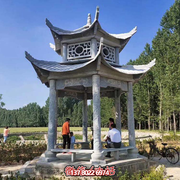 多層中式涼亭，完美雕塑戶外公園