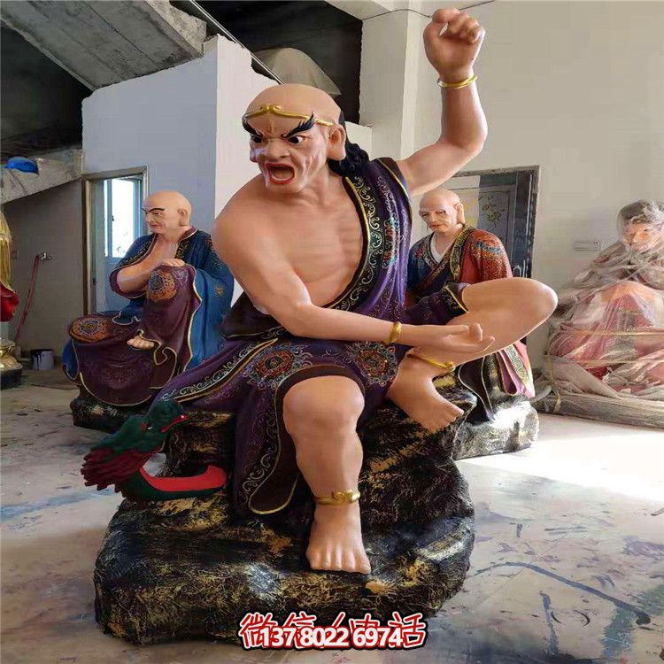 玻璃鋼十八羅漢彩繪雕塑，美麗神圣的景區(qū)裝飾