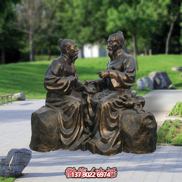 中醫(yī)文化戶(hù)外園林玻璃鋼擺放玻璃號(hào)脈民俗小品