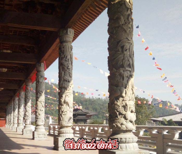 傳承古典藝術(shù)，精美石雕龍柱漢白玉浮雕