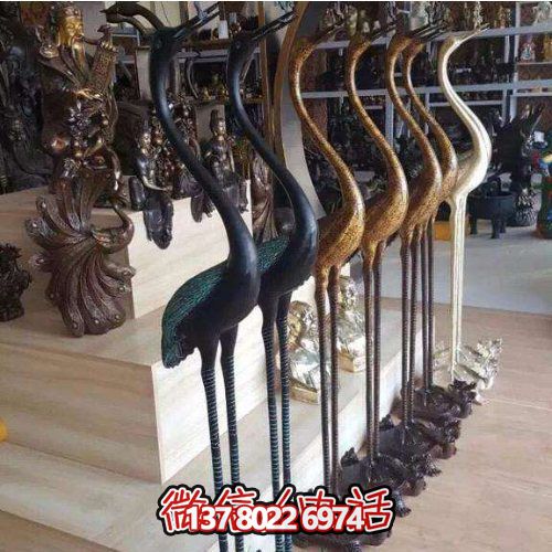 精美銅雕擺件，裝飾園林景區的丹頂鶴雕塑