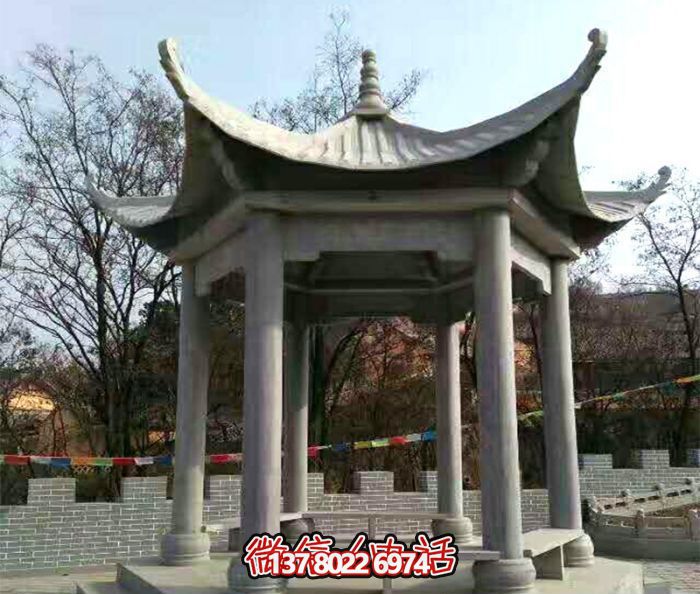 古建風(fēng)格休息涼亭石雕景區(qū)觀景臺