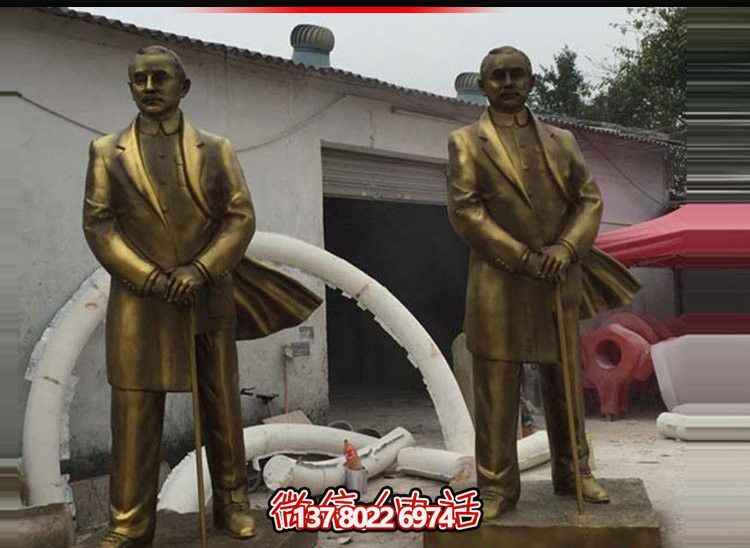 偉人孫中山仿銅雕塑，玻璃鋼擺放景觀園林