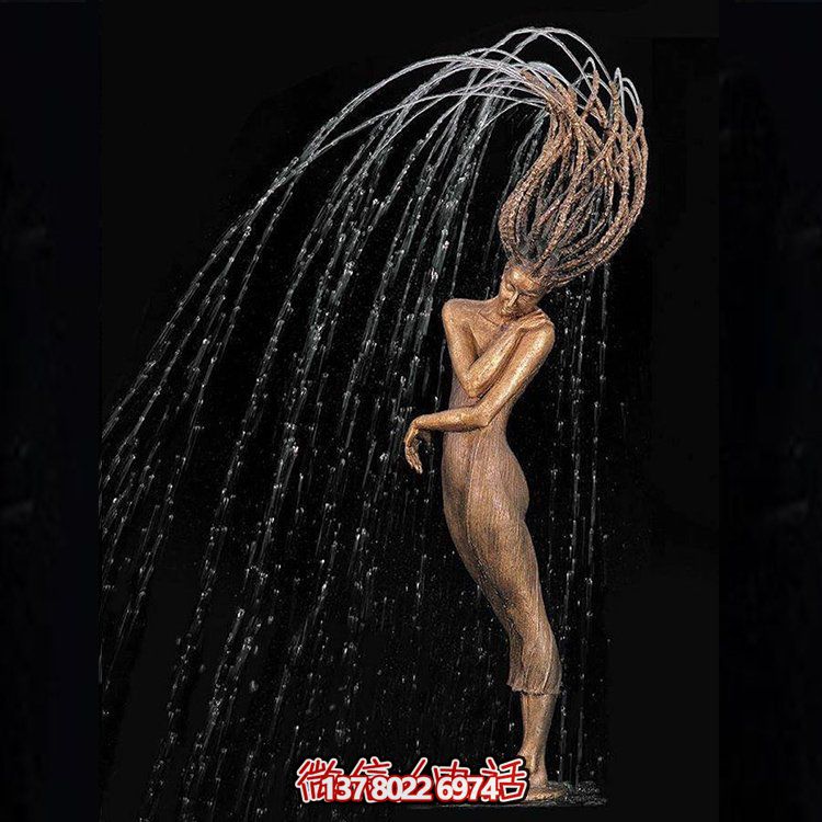 鑄銅人物噴泉裝飾，創意雕塑，酒店裝飾的新寵