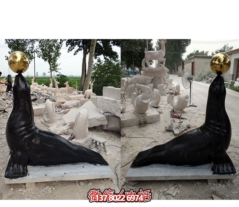 玻璃鋼海豹游樂場頂球擺放游樂裝置 玻璃鋼海豹游樂場頂球擺放游樂裝置