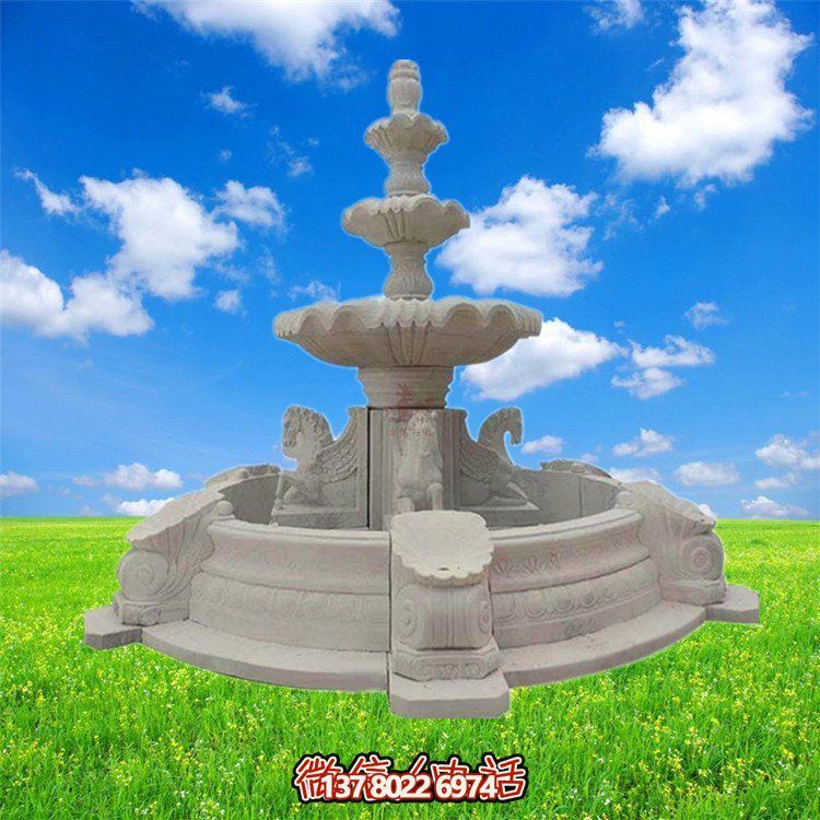 精美石雕噴泉，點綴大理園林之美