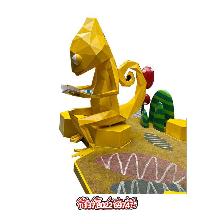 玻璃鋼卡通人物雕塑，為兒童樂園擺放的看書椅