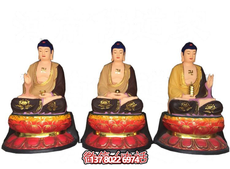 玻璃鋼仿真彩繪如來佛祖供奉雕塑，擁有神秘而又寧靜的氣息