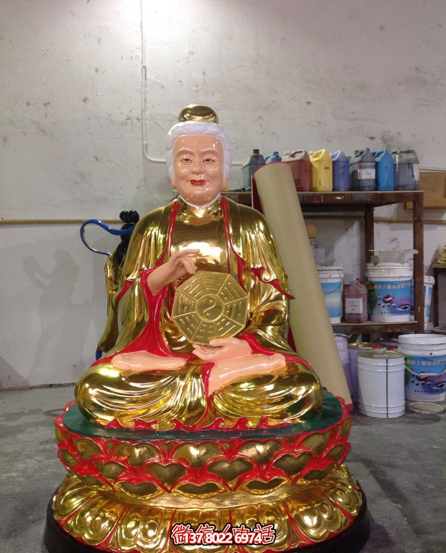 不銹鋼太極老母雕塑噴金烤漆大型景觀寺廟裝飾 不銹鋼太極老母雕塑噴金烤漆大型景觀寺廟裝飾