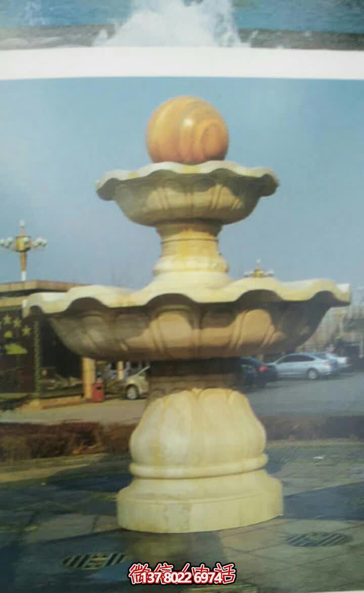 大理石雙層風水球噴泉，為景觀公園添彩雕塑