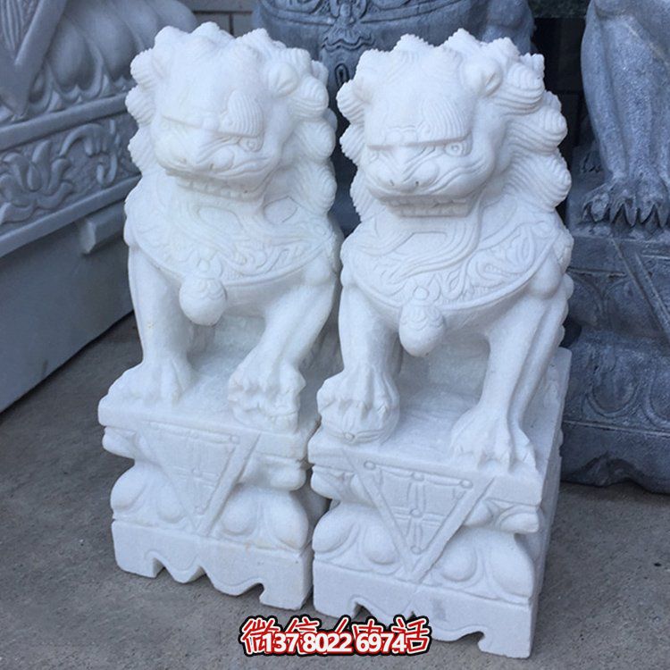 獅子雕塑，戶外園林庭院門口擺放鎮宅獅子