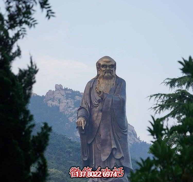 戶外大型鑄銅老子雕像，仿古做舊古代名人擺件
