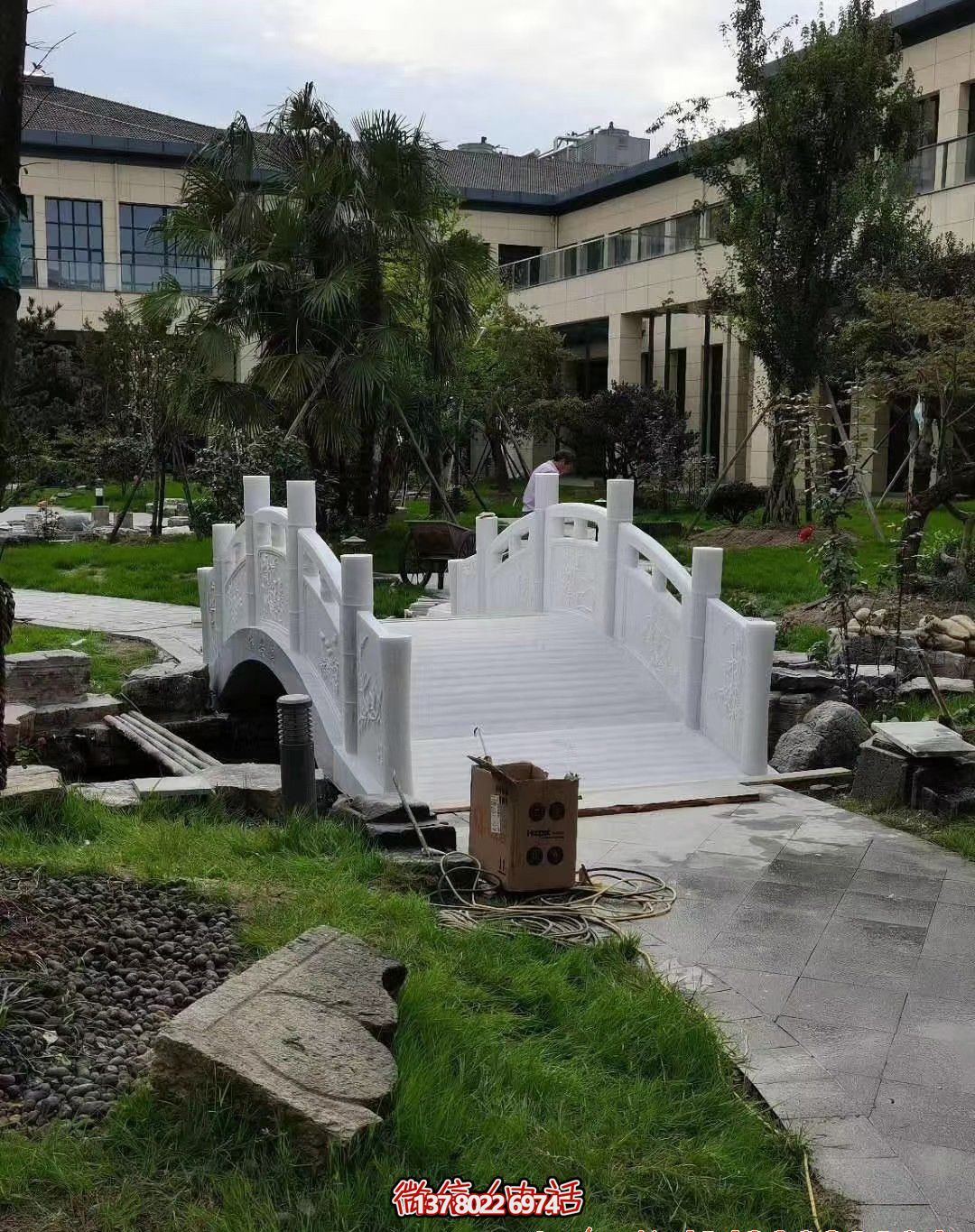 酒店度假區(qū)漢白玉拱橋石雕 酒店度假區(qū)漢白玉拱橋石雕