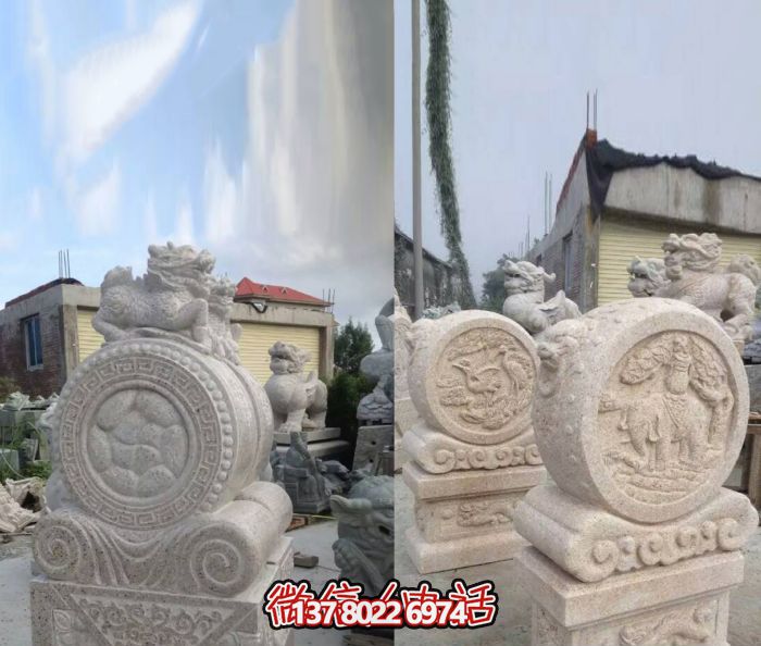 大理石仿古抱鼓石鎮(zhèn)宅石門(mén)墩