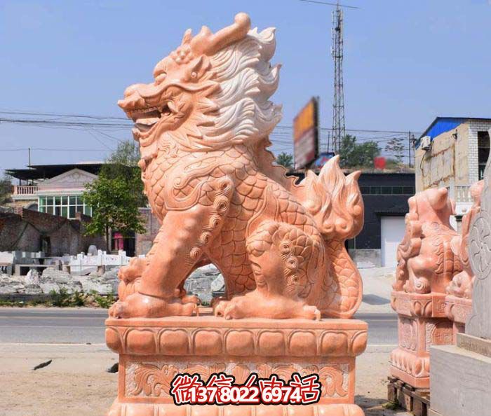 戶外景區創意黃蠟石石雕麒麟雕塑 戶外景區創意黃蠟石石雕麒麟雕塑