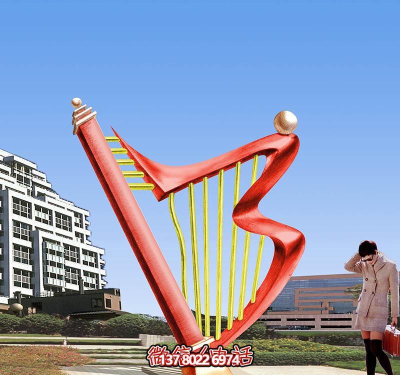 戶(hù)外園林抽象不銹鋼裝飾擺件琴雕塑