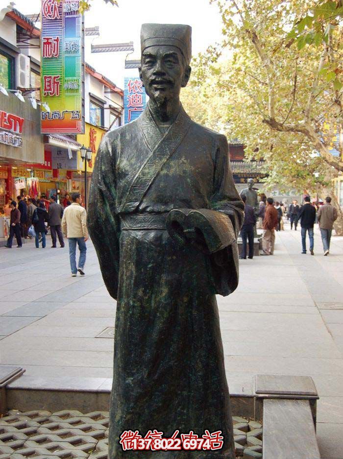 步行街擺放立式歷史名醫李時珍青銅雕塑 步行街擺放立式歷史名醫李時珍青銅雕塑