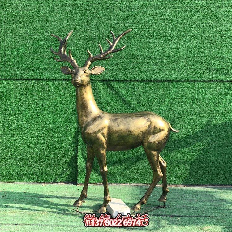 玻璃鋼仿銅鹿，梅花鹿