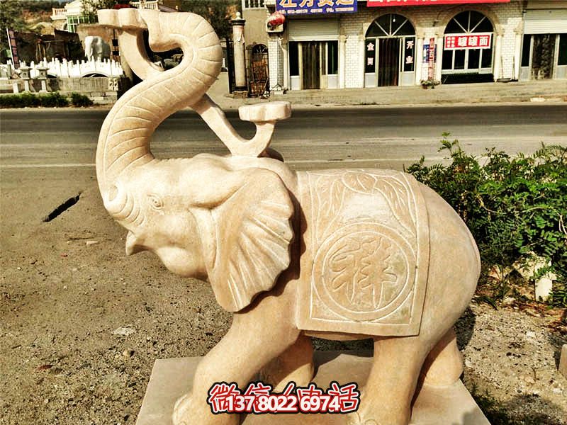 公園景區(qū)晚霞紅石雕大象雕塑 公園景區(qū)晚霞紅石雕大象雕塑