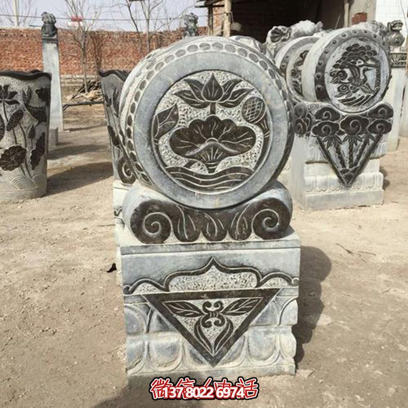 城市廣場(chǎng)門(mén)墩仿古抱鼓石中式庭院別墅招財(cái)門(mén)墩擺件