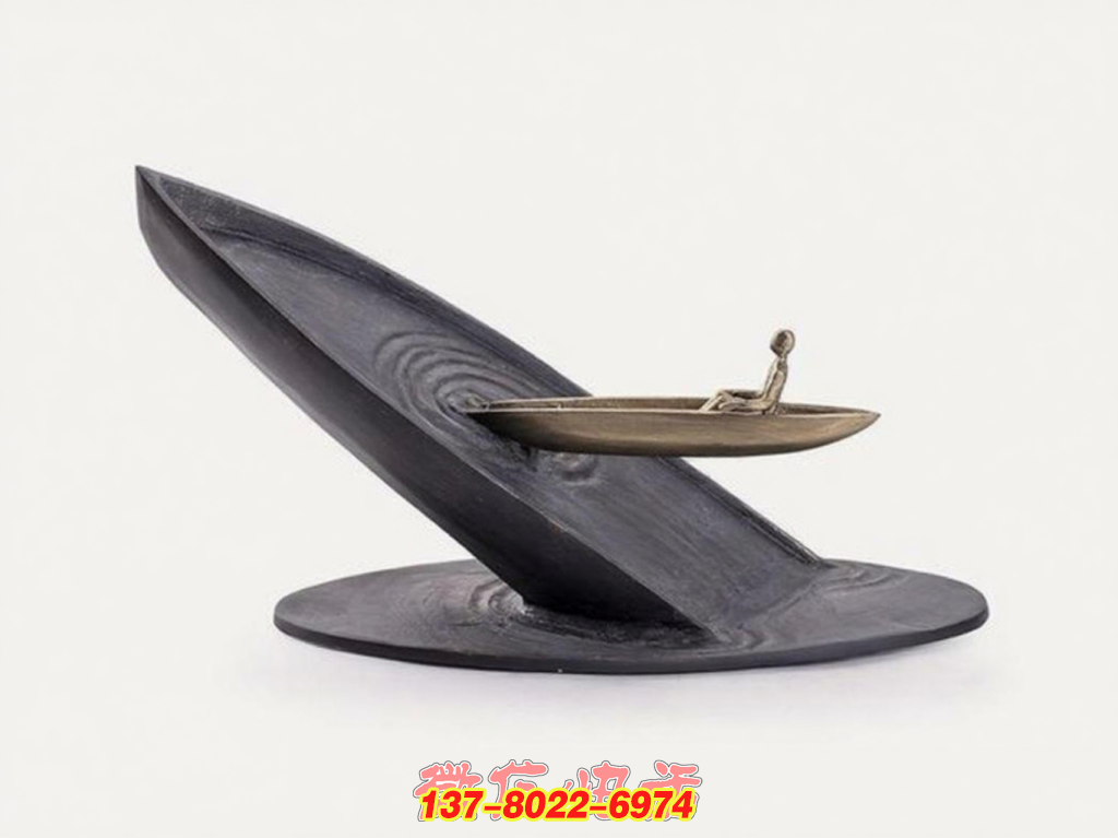 孤舟逸影：銅鑄藝術(shù)景觀中的詩意獨游之境